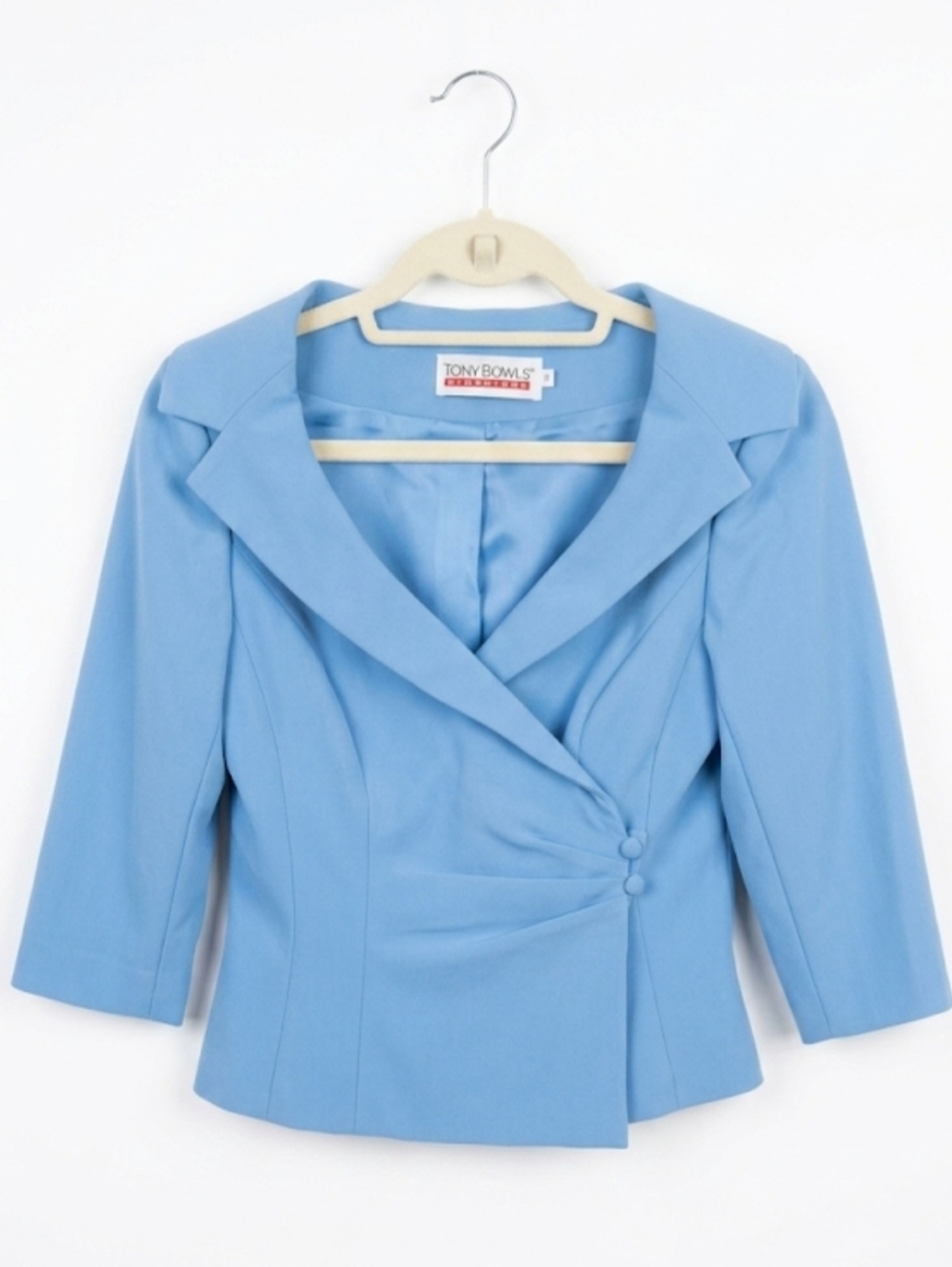 ✨ Tony Bowls Signature Blue Asymmetrical Blazer 6 ✨ - Picture 2 of 10